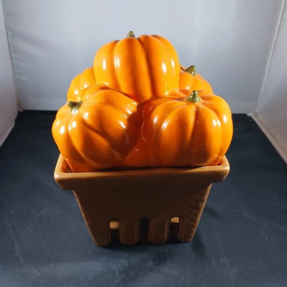 HomeWorx by Harry Slatkin Ceramic Pumpkin Basket Farm Stand No Candle